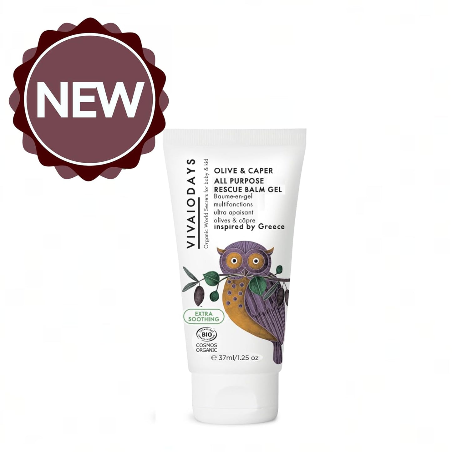 VIVAIODAYS Olive & Caper Soothing Rescue Balm Gel for Dry, Irritated Skin - 1.25 oz.