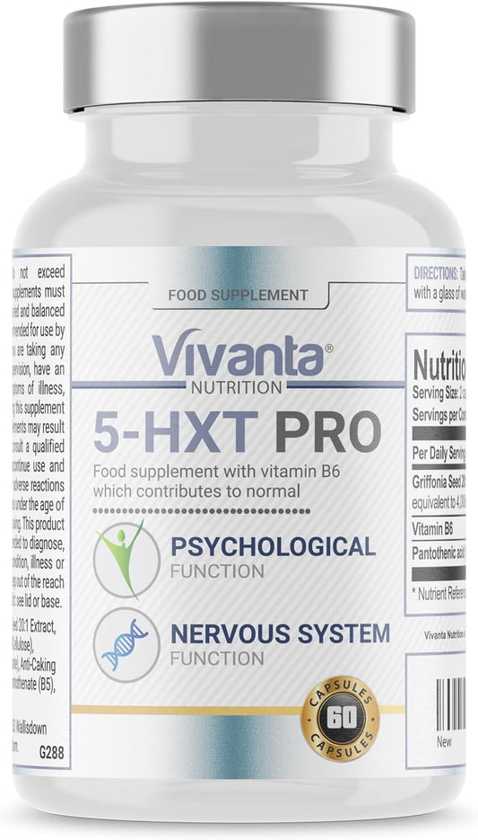 Vivanta Nutrition 5HXT Pro - High Strength 200mg Per Serving - Supports Psychological Function - 60 Capsules