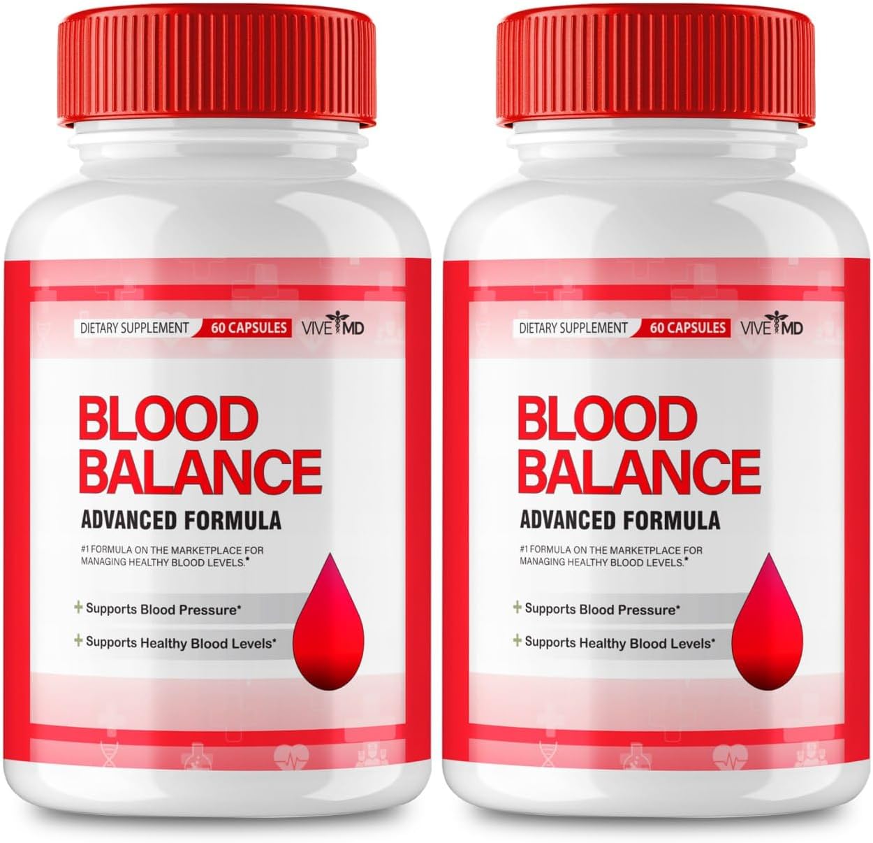 VIVE MD Blood Balance Supplement - Official Formula - Extra Strength with Vitamin C, Turmeric Root Powder, Zinc - 2 Pack