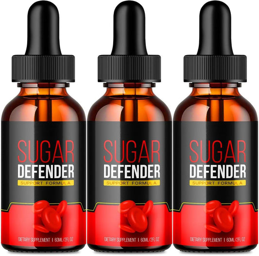 VIVE MD Sugar Defender Drops - Official Formula - Maximum Strength Supplement with Organic Hawthorn Berry - 3 Pack