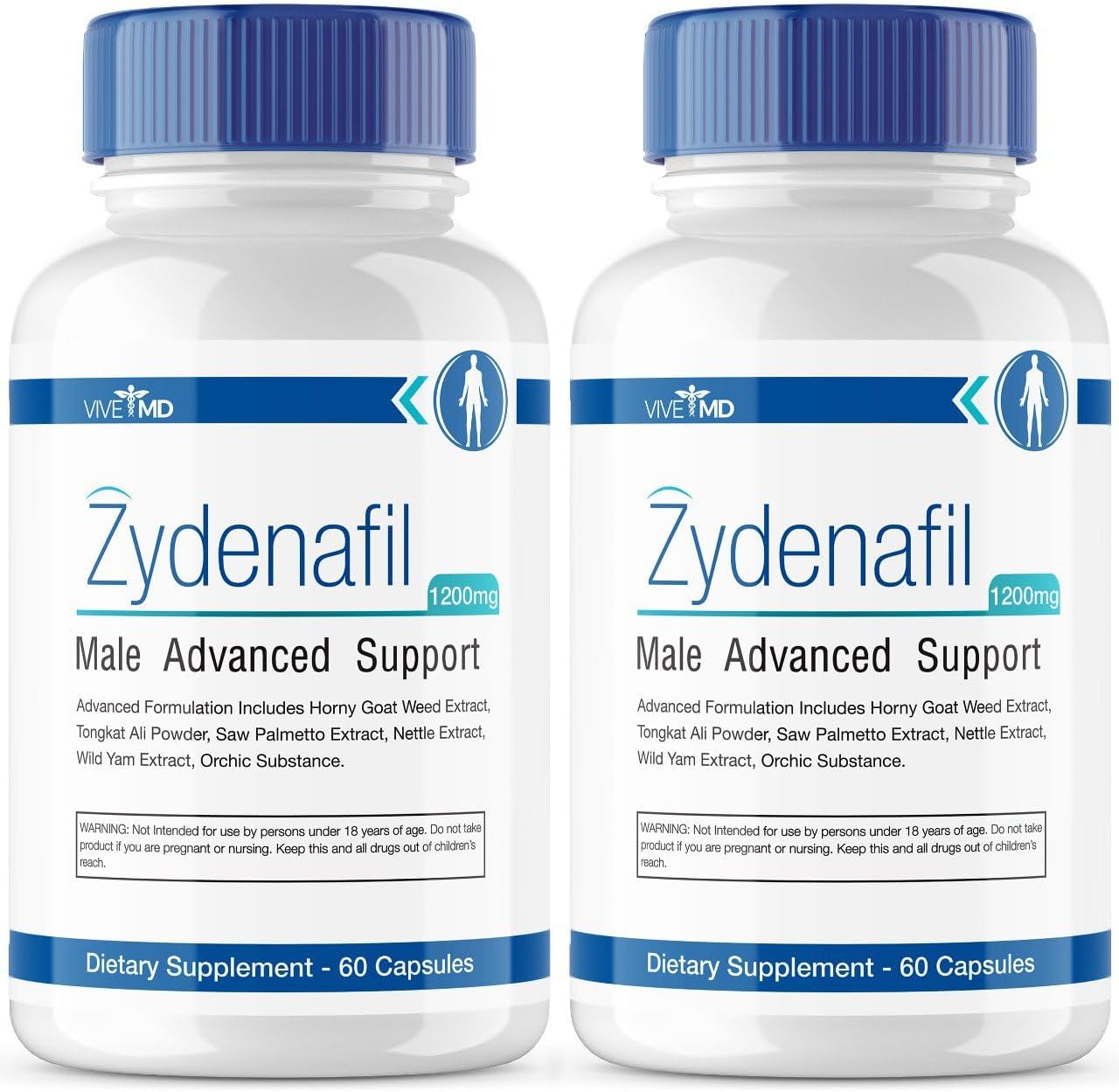 VIVE MD Zydenafil Male Pills 1200mg with Tongkat Ali, Saw Palmetto, Horny Goat Weed - Maximum Strength Formula for Men - 2 Pack Reviews