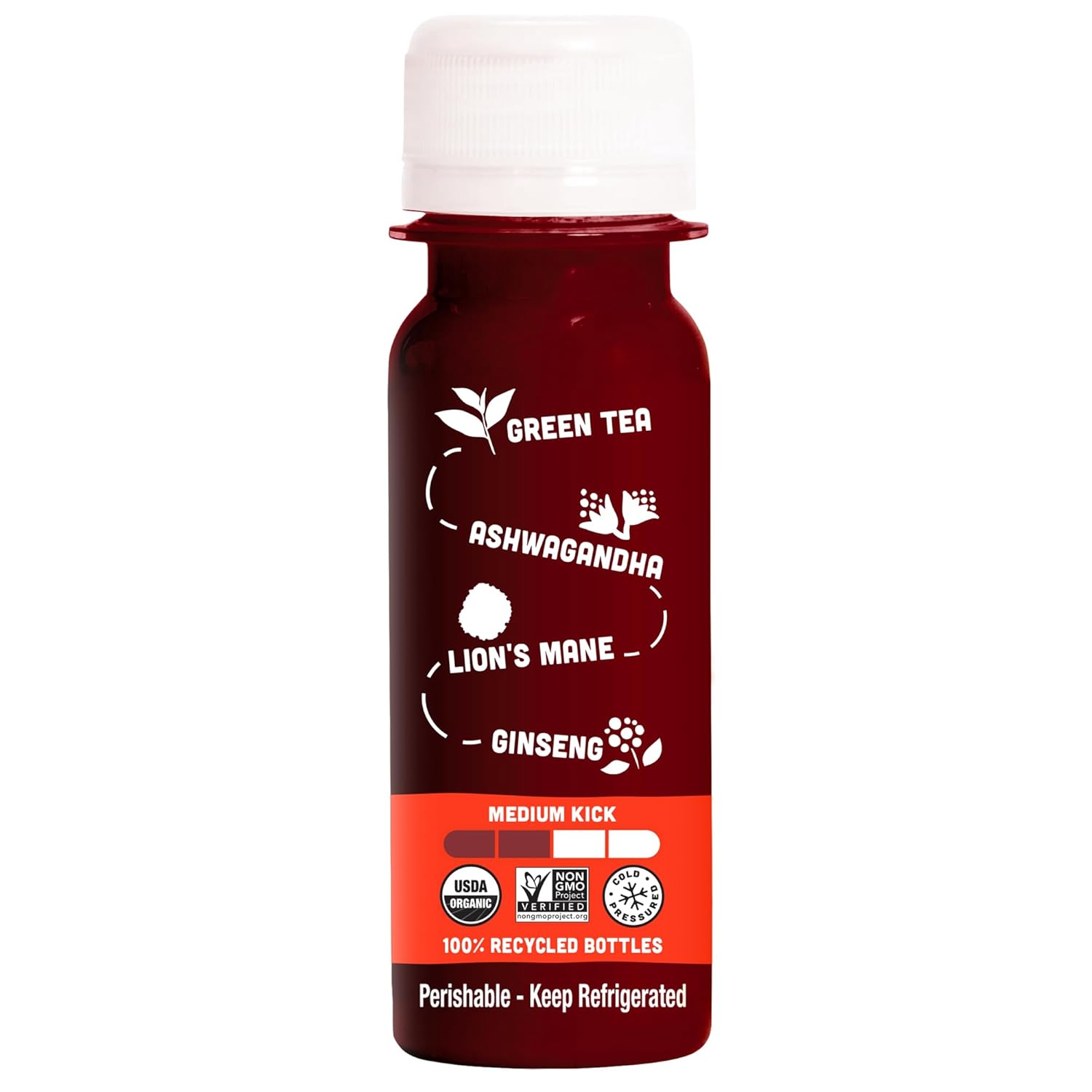 Vive Organic Energy Shot with Ashwagandha and Green Tea, Immune Support & Energy Boost, Vegan & Gluten-Free, Pack of 12