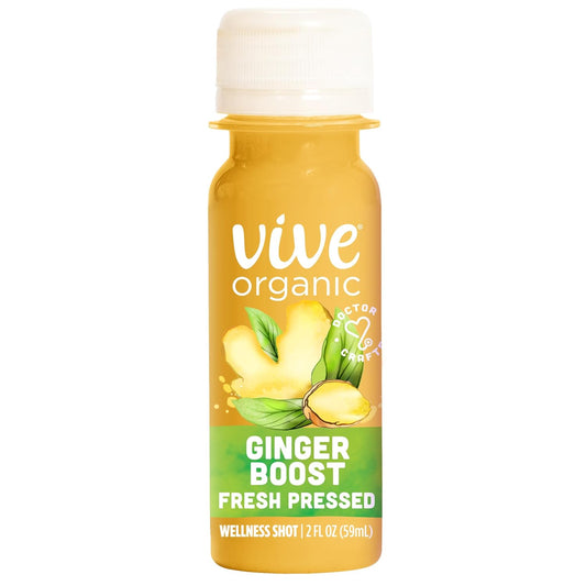 Vive Organic Pure Boost Ginger Shot - 2oz Bottle for Natural Energy Boost