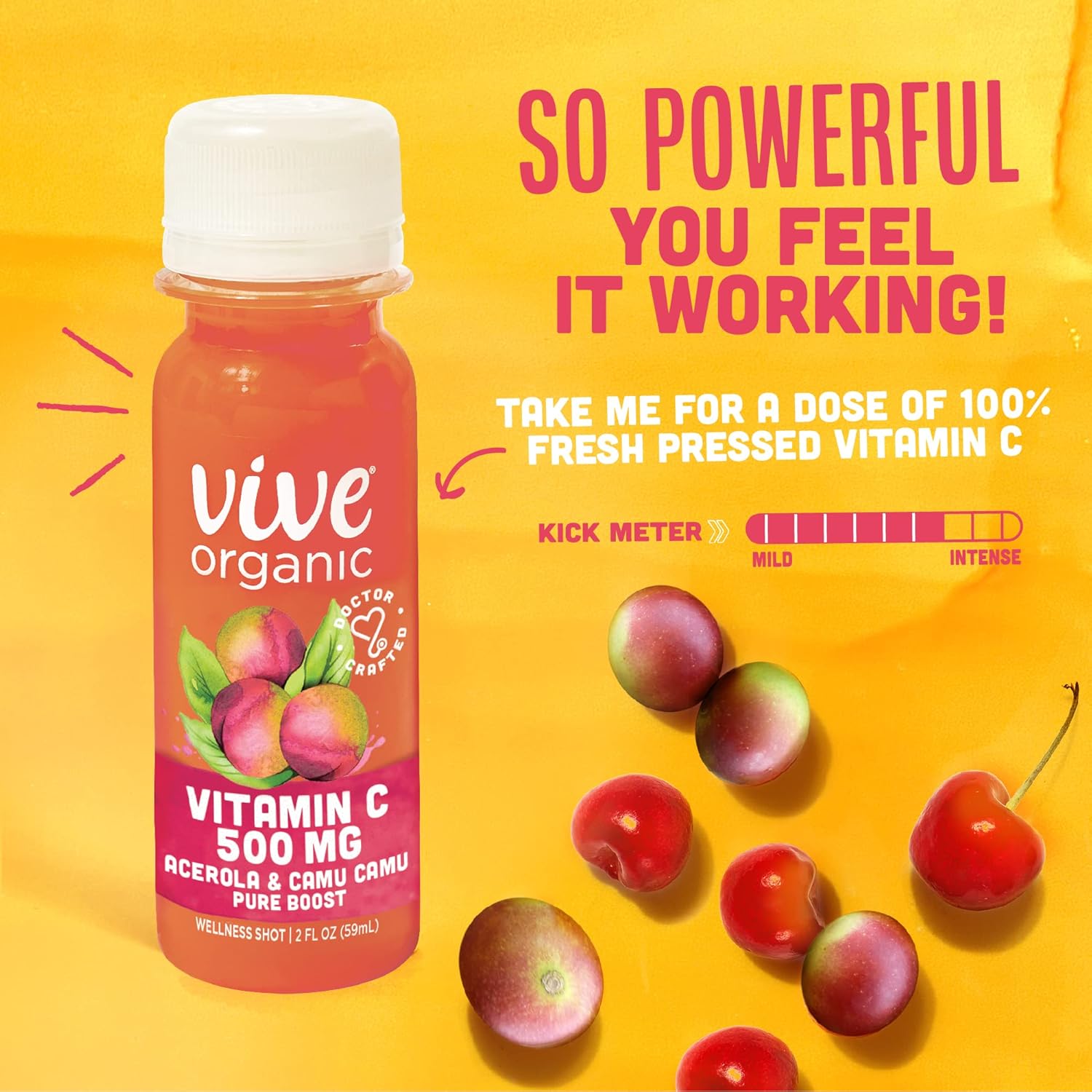 Vive Organic Pure Boost Vitamin C Shot - 2oz Bottle for Immune Support