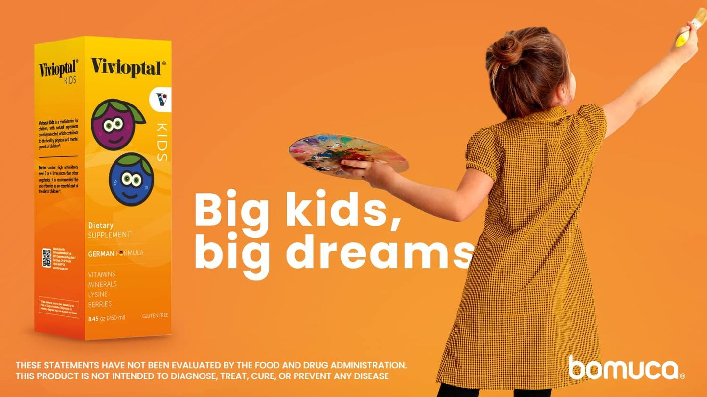 Vivioptal Kids Liquid Multivitamin Berries Supplement 8.45 Fl Oz - Multiminerals for Children