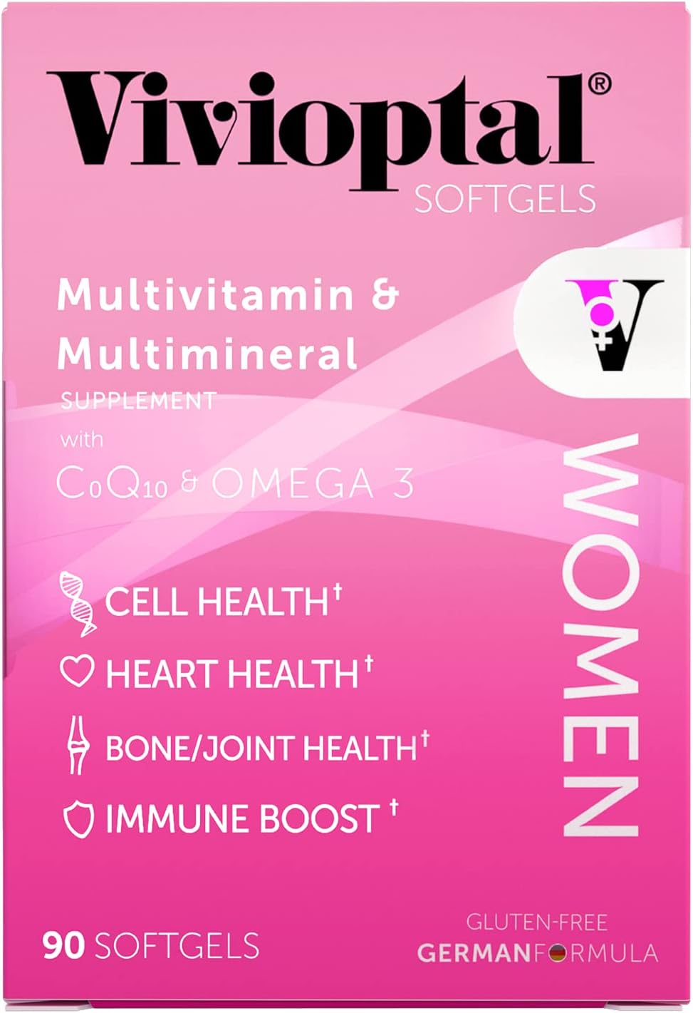 Vivioptal Women 90 Softgels - Multivitamin with CoQ10 & Omega-3 for Women's Health