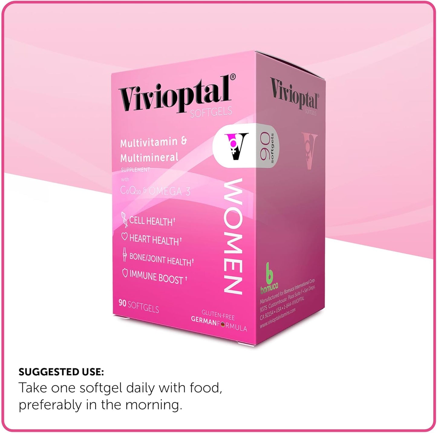 Vivioptal Women 90 Softgels - Multivitamin with CoQ10 & Omega-3 for Women's Health