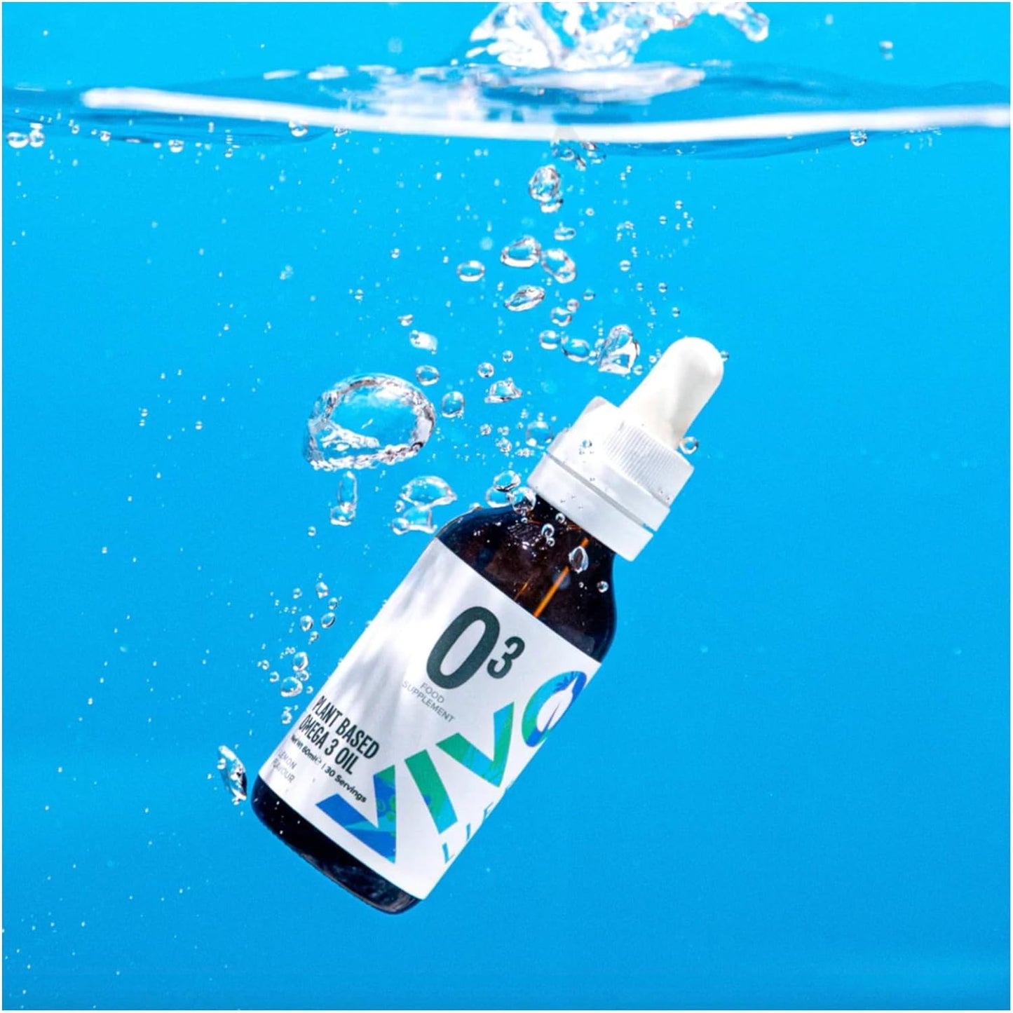 Vivo Life Vegan Omega 3 Liquid Drops: Algae Source, 2.03 fl oz, 30 Servings, 300mg EPA 600mg DHA, Fresh Lemon Flavor