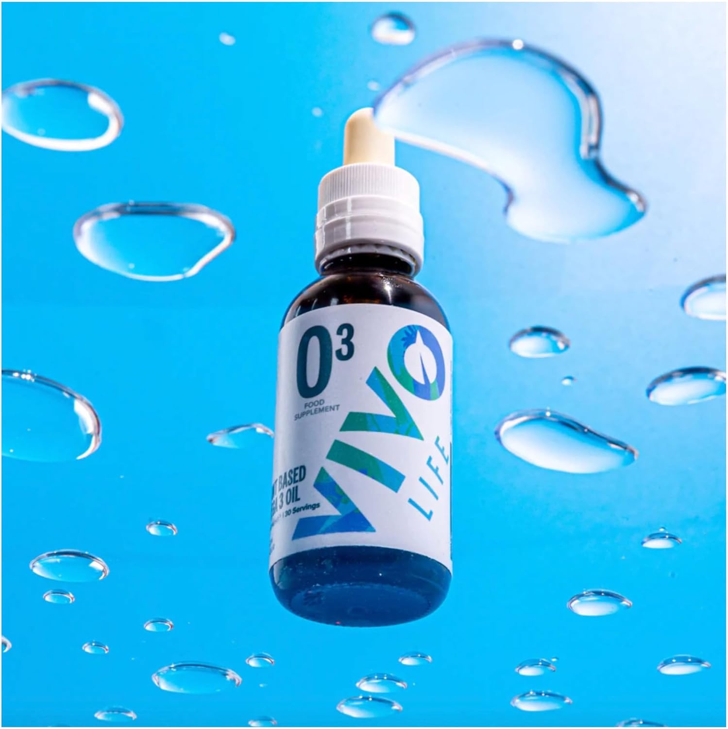 Vivo Life Vegan Omega 3 Liquid Drops: Algae Source, 2.03 fl oz, 30 Servings, 300mg EPA 600mg DHA, Fresh Lemon Flavor
