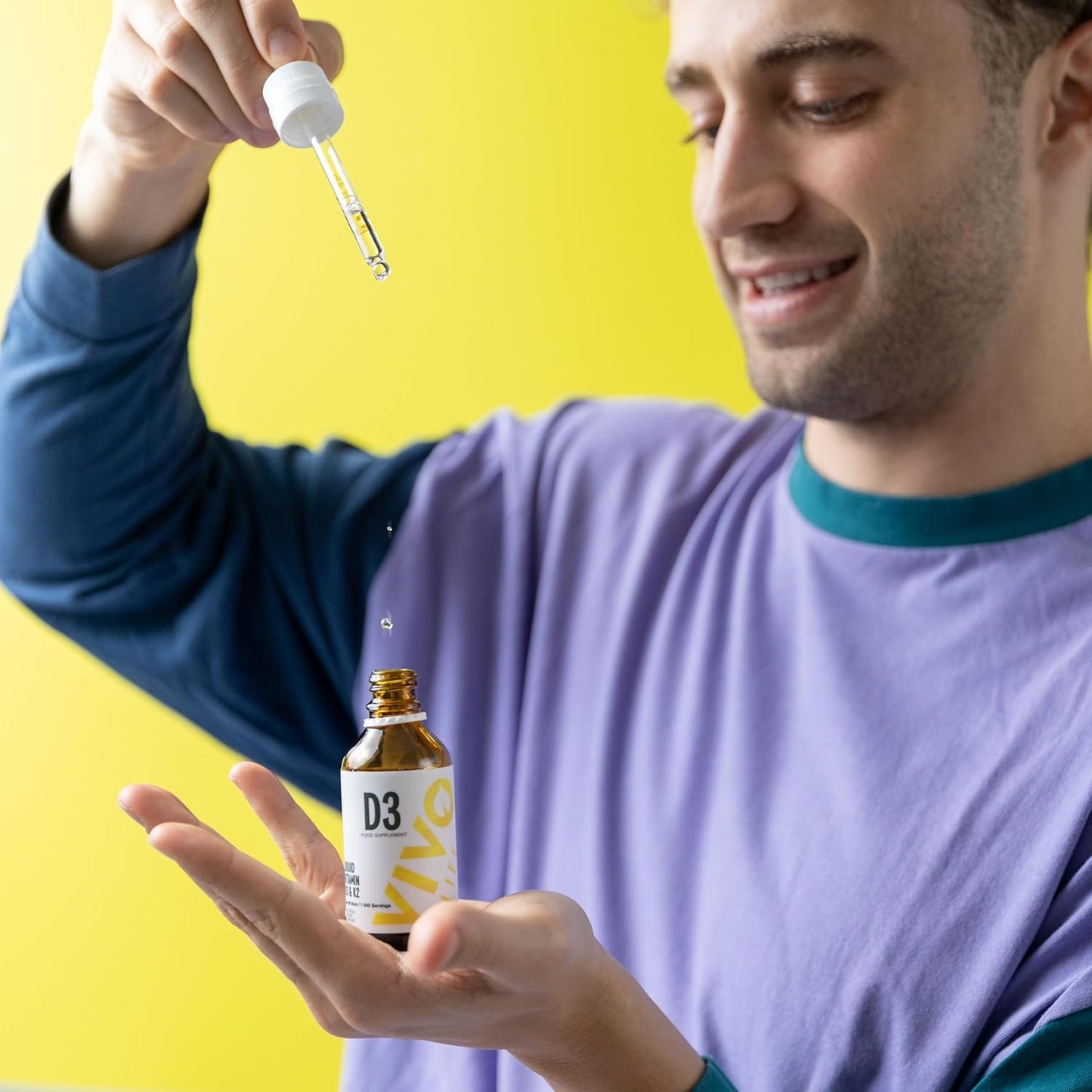 Vivo Life Vitamin D3 K2 Liquid Drops - 2000iu D3, Vegan Supplement, Men Women, 100 Servings