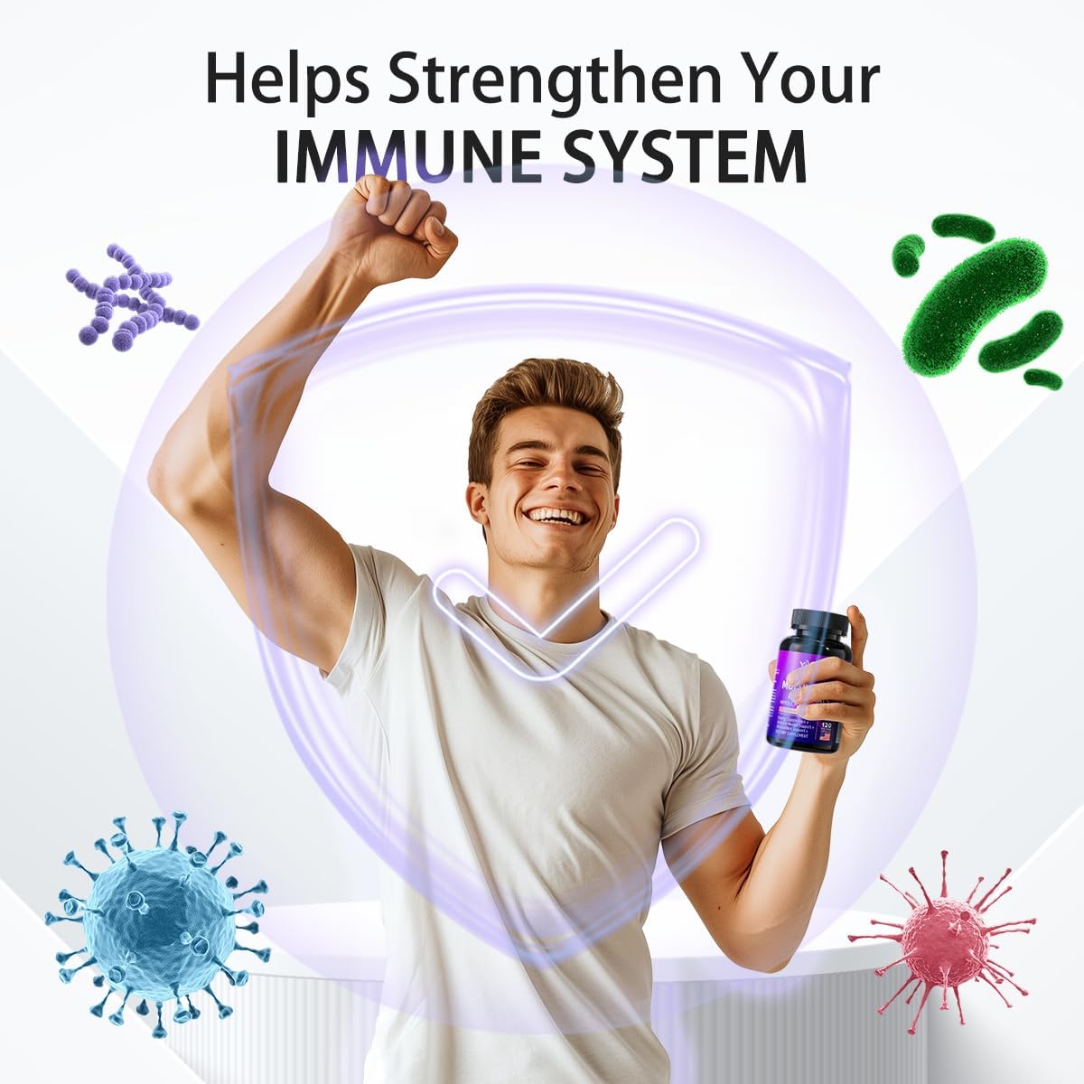 VIYOUTH Multivitamin Capsules with 13 Essential Vitamins, 9 Minerals, Ashwagandha & Choline for Immunity, Vitality, & Skin Health - 120 Count