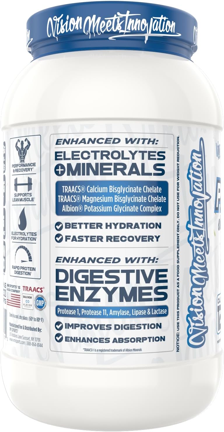 VMI Sports Protolyte Whey Protein Isolate with Electrolytes & Enzymes - Zero Sugar, Keto Friendly, Lactose Free - 21-25g Protein for Muscle Growth, Recovery, Hydration