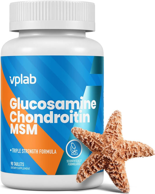 VPLab Glucosamine Chondroitin MSM Complex - Triple Strength Joint Support Supplement - 90 Tablets - Made in USA