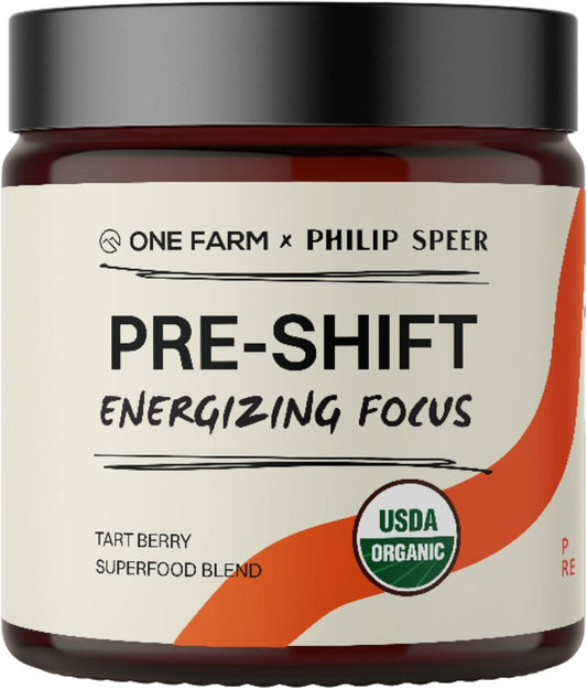 WAAYB One Farm Pre-Shift Energizing Focus Supplement with Adaptogenic Herbs for Zen-Like Focus - 45 Servings