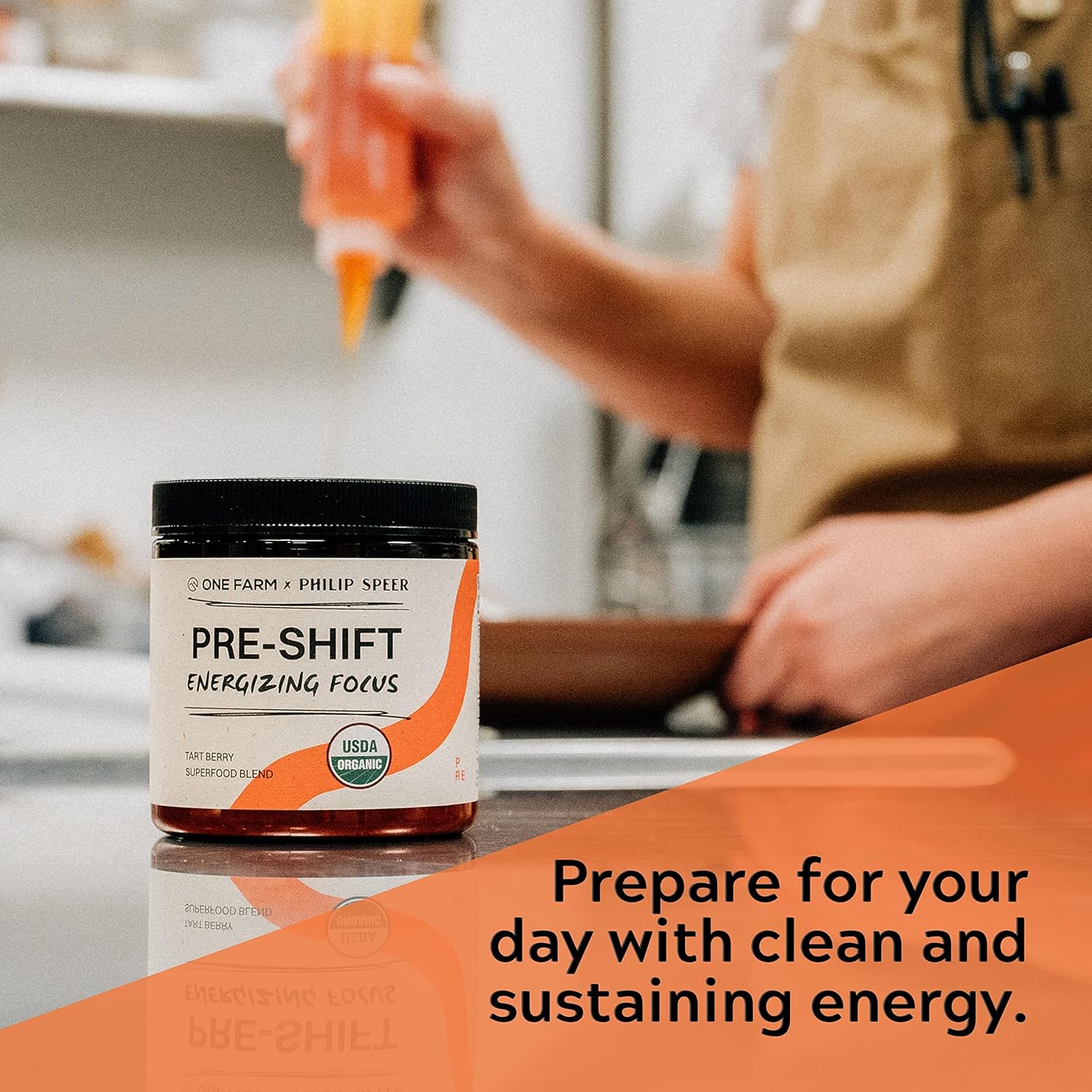 WAAYB One Farm Pre-Shift Energizing Focus Supplement with Adaptogenic Herbs for Zen-Like Focus - 45 Servings