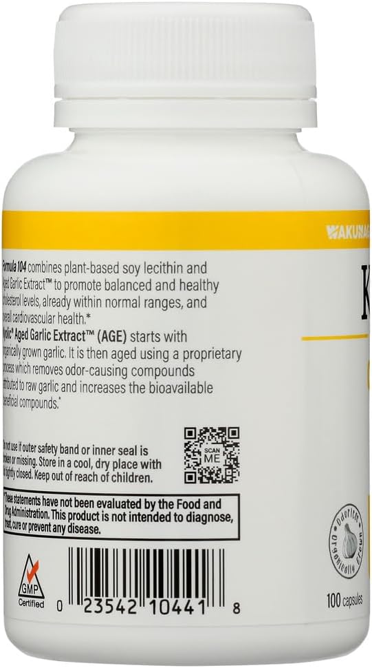 Wakunaga Kyolic A.G.E. Formula 104 with Lecithin - 100 Capsules