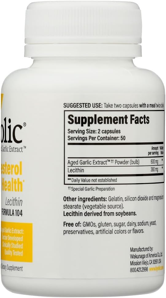 Wakunaga Kyolic A.G.E. Formula 104 with Lecithin - 100 Capsules