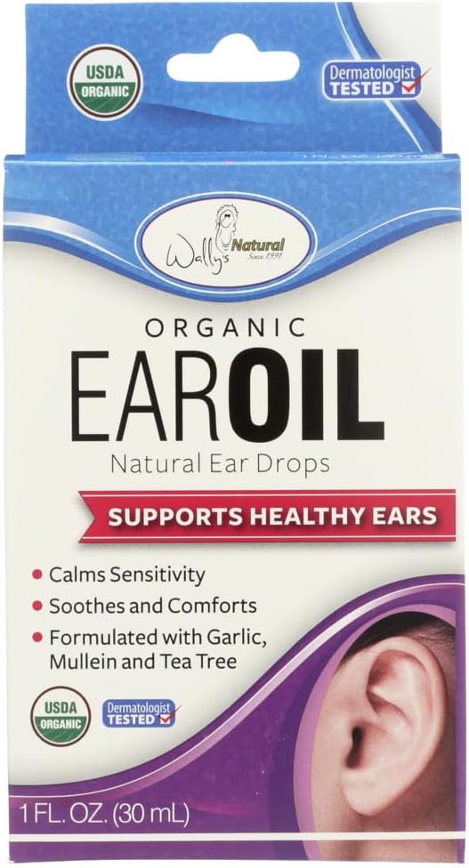 Wally's Natural Products Organic Ear Oil with Garlic and Mullein 1 fl oz - 2 Pack