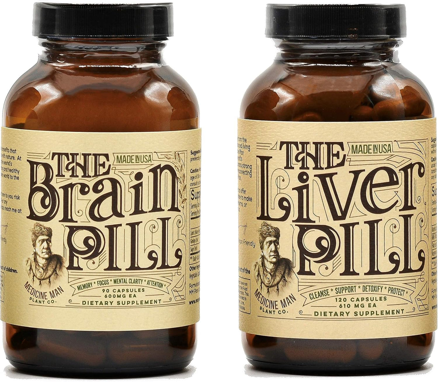 Warrior Bundle: Liver and Brain Pills from Medicine Man Plant Co. - 30 Day Supply