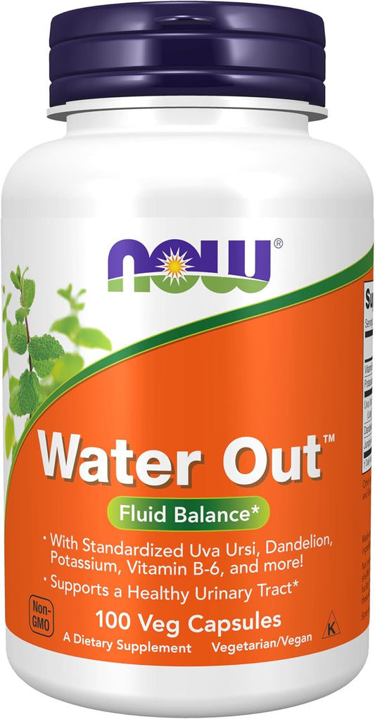 Water Out Supplement with Uva Ursi, Dandelion, Potassium, and Vitamin B-6 - 100 Veg Capsules by NOW Foods