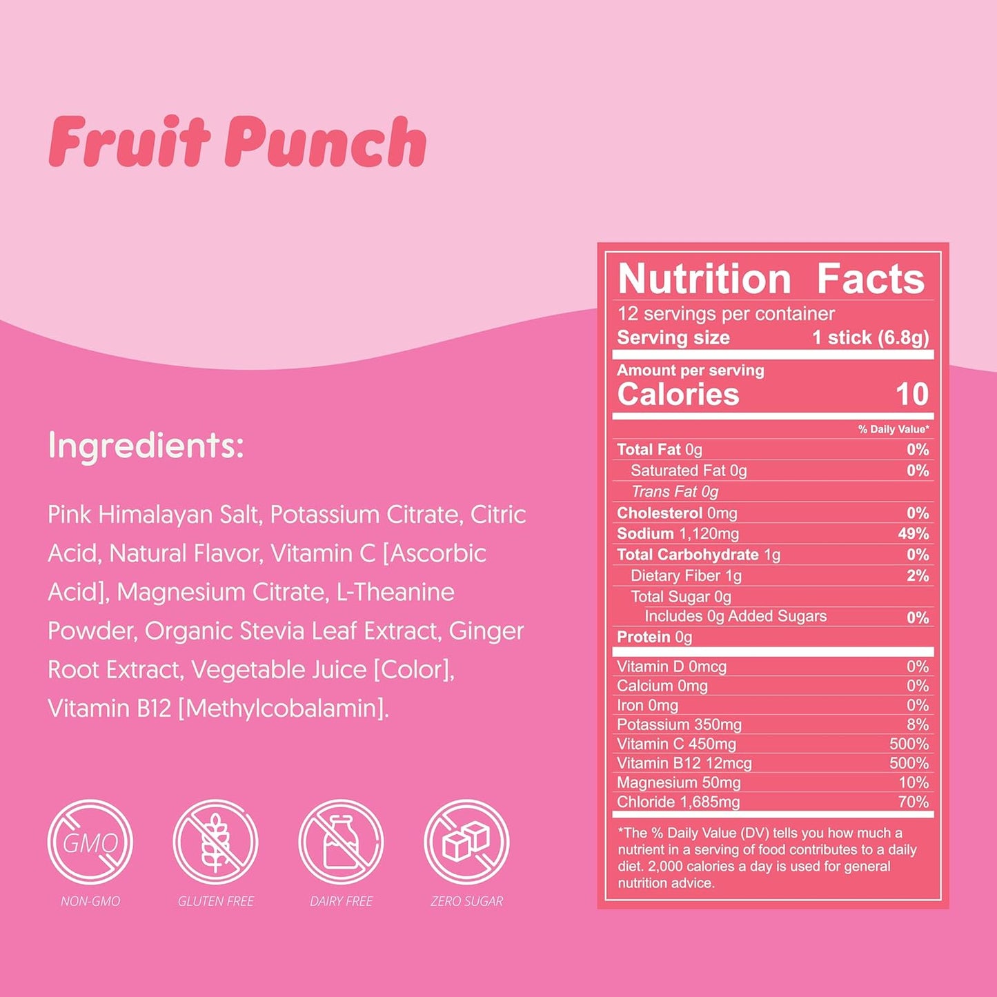 Waterboy Weekend Recovery Electrolyte Powder Packets - 3,200mg | Ginger, L-Theanine, Vitamins | No Sugar, All Natural, Gluten Free | 24 Drink Sticks (Fruit Punch)