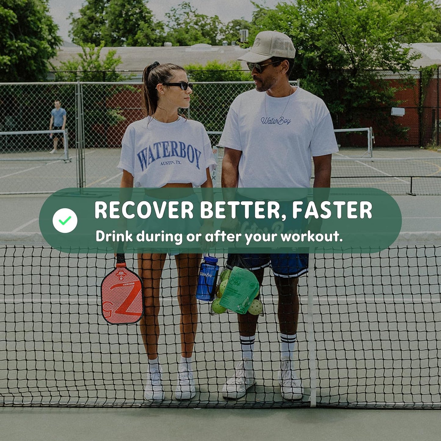 Waterboy Workout Hydration Packets with L-Glutamine and Vitamins - Sugar Free Electrolyte Powder for Natural Gluten Free Hydration Boost - 15 Lemon Lime Drink Sticks