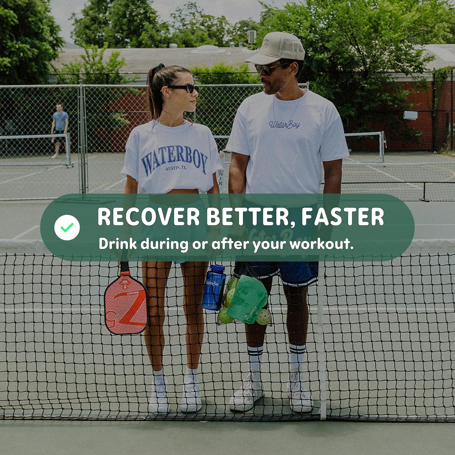 Waterboy Workout Hydration Packets with L-Glutamine and Vitamins - Sugar Free Electrolyte Powder for Natural Gluten Free Hydration Boost - 15 Lemon Lime Drink Sticks