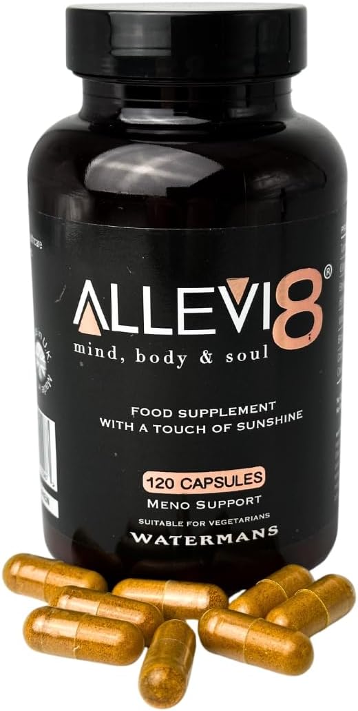 Watermans Allevi8 Ayurvedic Supplements with Frankincense, Turmeric, Ginger, Black Pepper, and Vitamin D3 - 2 Month Supply - Herbal Medicine from UK
