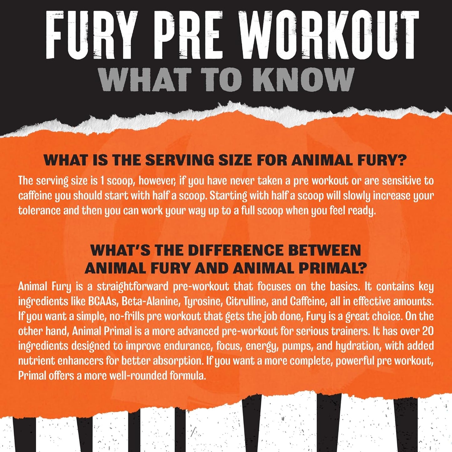Watermelon Flavored Animal Fury Pre Workout Powder - Energy and Focus Supplement with 5g BCAA, 350mg Caffeine, Beta-Alanine, Nitric Oxide Booster - Preworkout for Men and Women - 20 Servings
