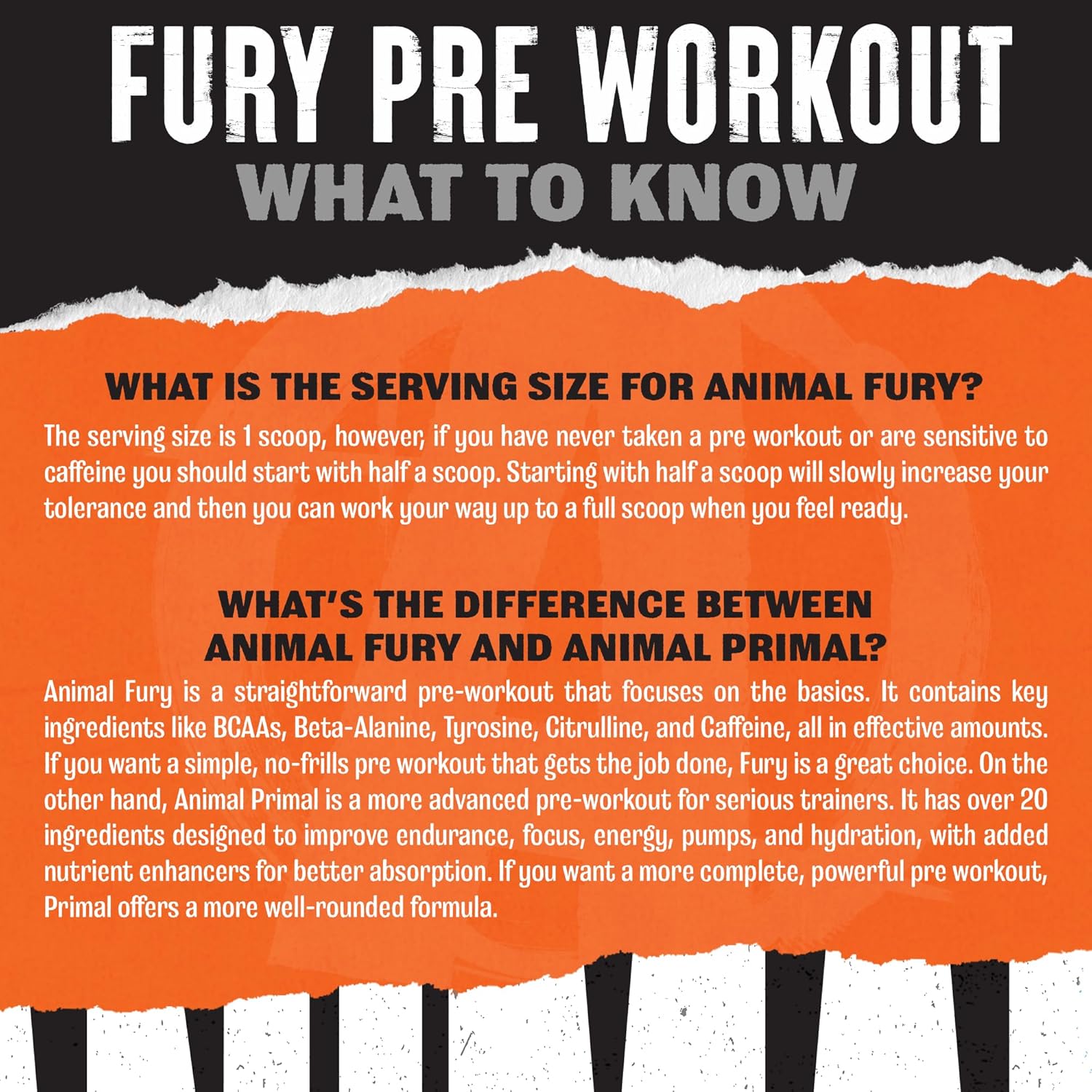 Watermelon Flavored Animal Fury Pre Workout Powder - Energy and Focus Supplement with 5g BCAA, 350mg Caffeine, Beta-Alanine, Nitric Oxide Booster - Preworkout for Men and Women - 20 Servings