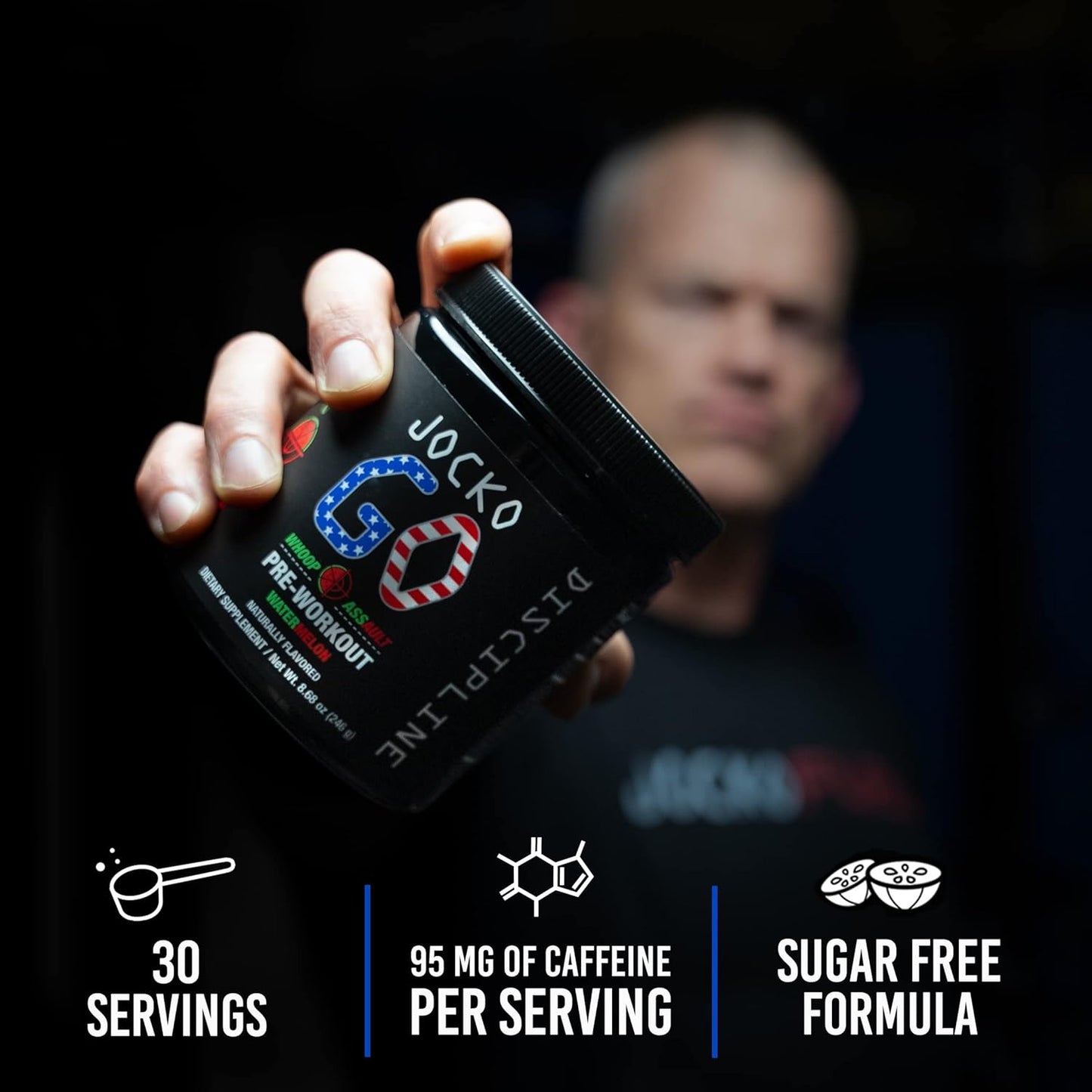 Watermelon Jocko Fuel Pre Workout Powder: Keto & Sugar Free, Boost Endurance for Running, Cycling, Jiu Jitsu - 30 Servings