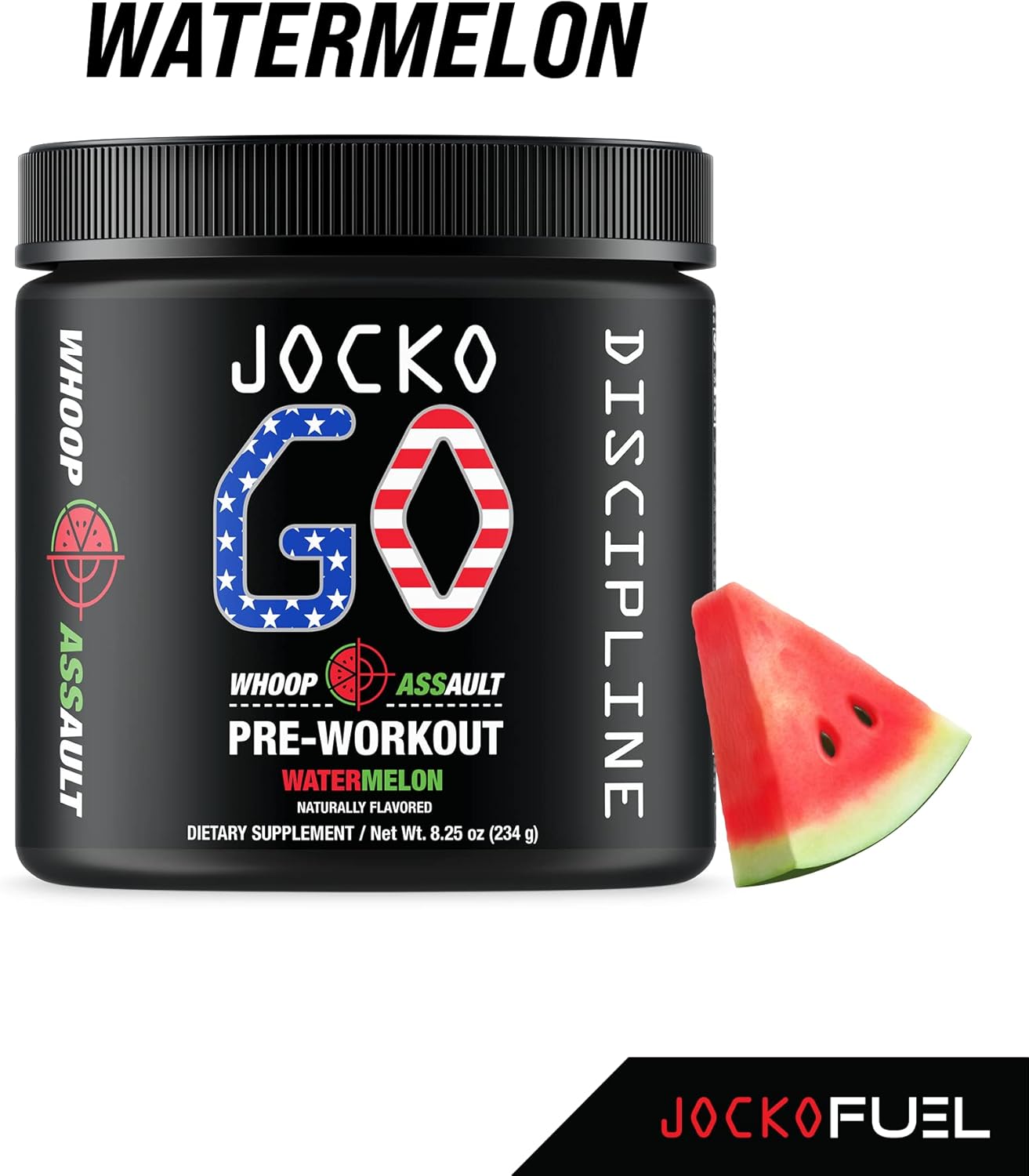 Watermelon Jocko Fuel Pre Workout Powder: Keto & Sugar Free, Boost Endurance for Running, Cycling, Jiu Jitsu - 30 Servings