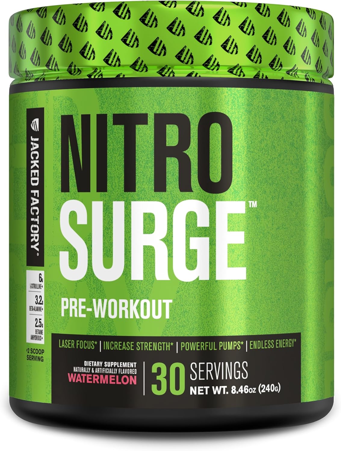 Watermelon Nitrosurge Pre-Workout & Fruit Punch BCAA Combo for Muscle Building and Recovery by Jacked Factory