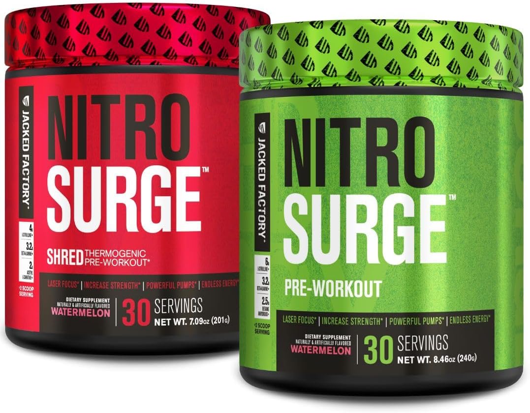 Watermelon Nitrosurge Shred Thermogenic Pre-Workout for Men & Women by Jacked Factory
