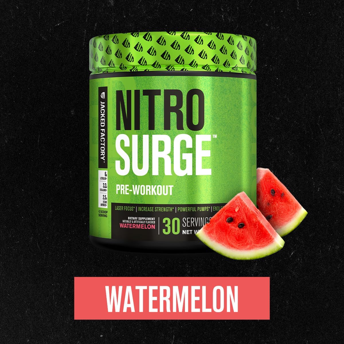 Watermelon Nitrosurge Shred Thermogenic Pre-Workout for Men & Women by Jacked Factory