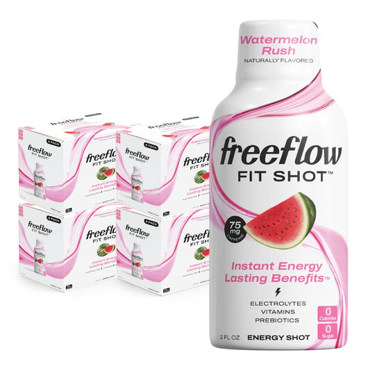 Watermelon Rush Energy Shots with Natural Caffeine, L-theanine, Ginseng, Vitamins, Prebiotics, Electrolytes (24 Count, 2oz)