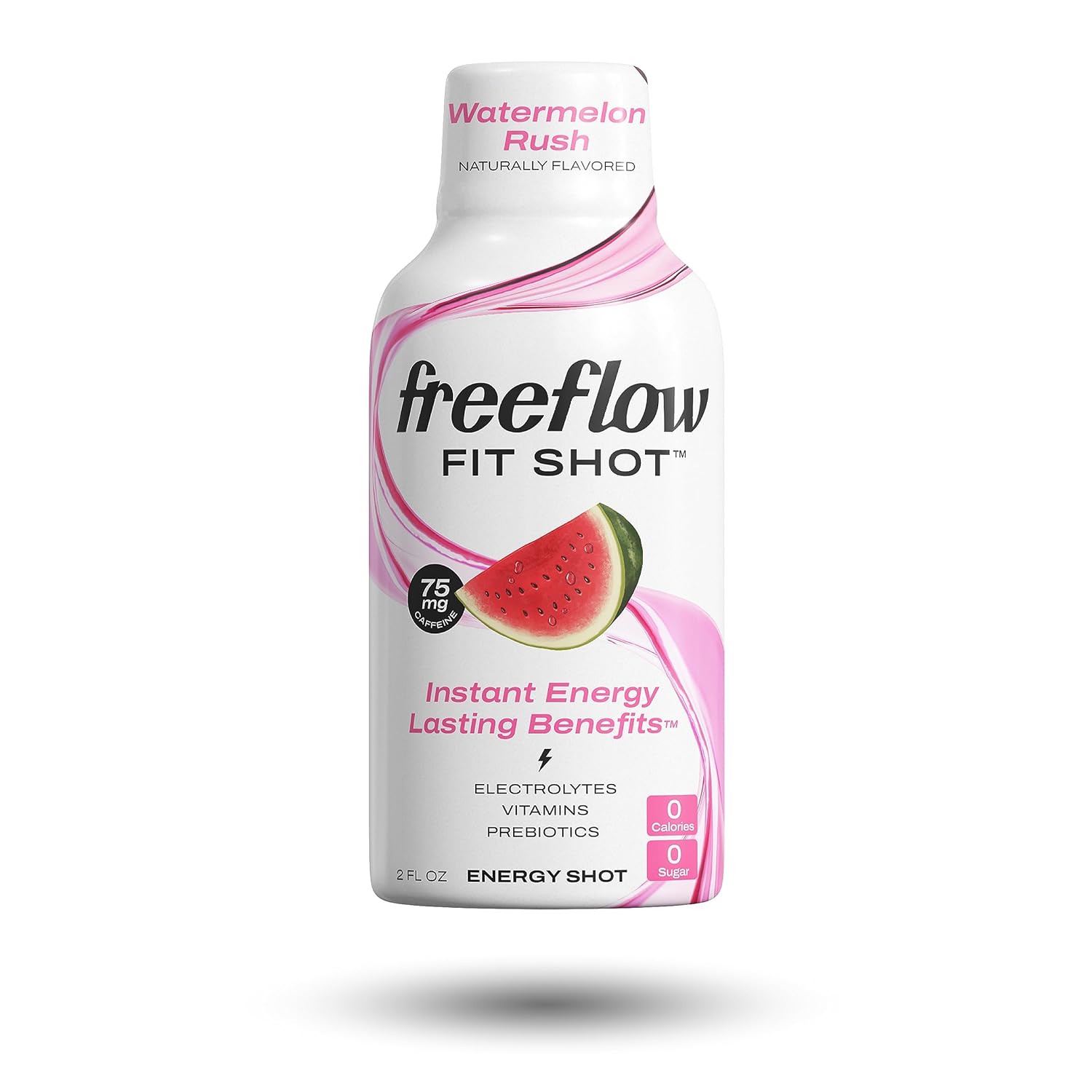 Watermelon Rush Freeflow Fit Energy Shots - Natural Caffeine Boost with L-theanine, Ginseng, Vitamins, Prebiotics, Electrolytes (6 Count, 2oz) - BoostGo Australia