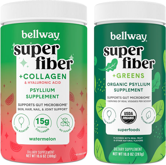 Watermelon Super Fiber Powder with Collagen and Greens by Bellway