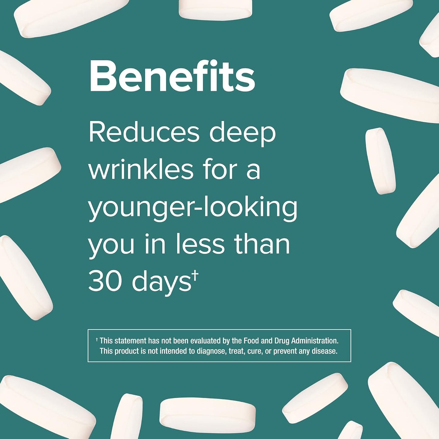 Webber Naturals Collagen30 Anti-Wrinkle Tablets with 2,500mg of Bioactive Collagen Peptides - 180 Count, Non GMO, Dairy & Gluten Free - Reduce Deep Wrinkles & Fine Lines, Stimulate Skin Cells