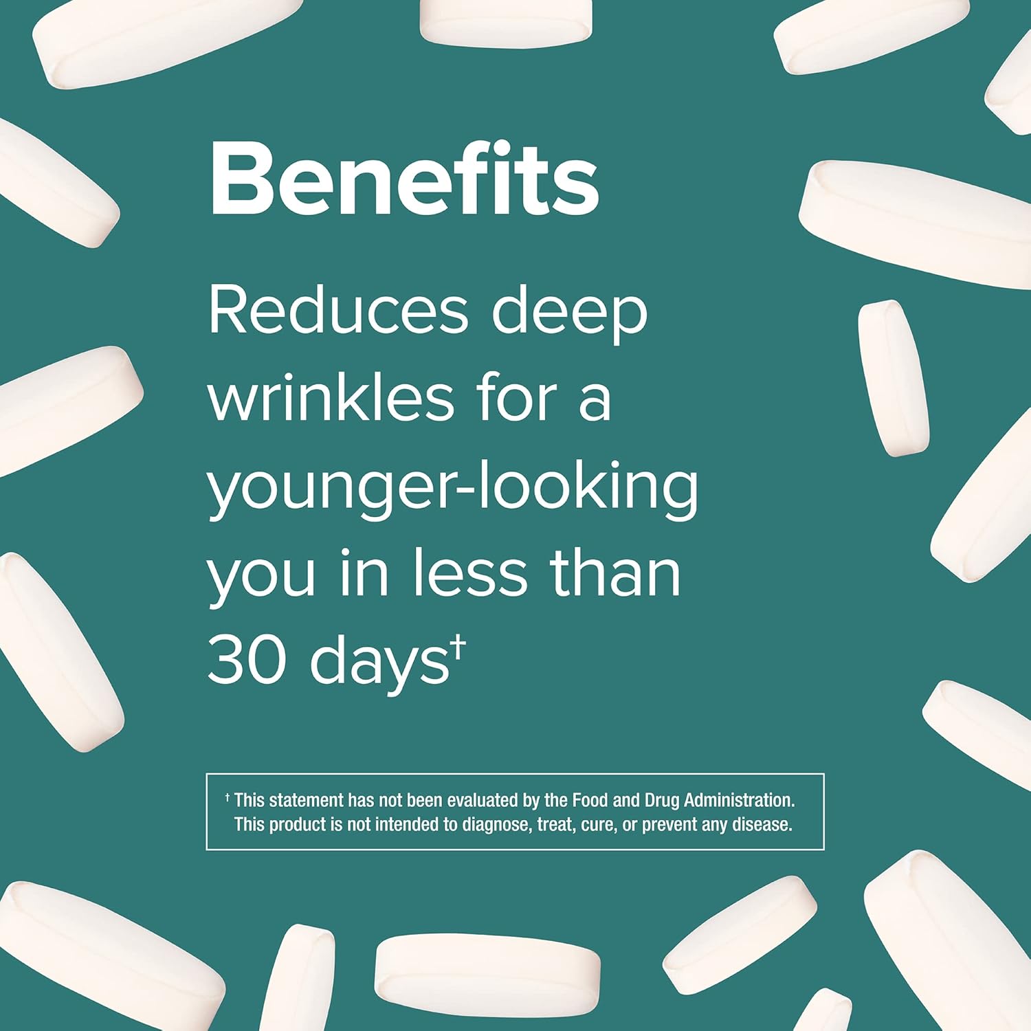 Webber Naturals Collagen30 Anti-Wrinkle Tablets with 2,500mg of Bioactive Collagen Peptides - 180 Count, Non GMO, Dairy & Gluten Free - Reduce Deep Wrinkles & Fine Lines, Stimulate Skin Cells