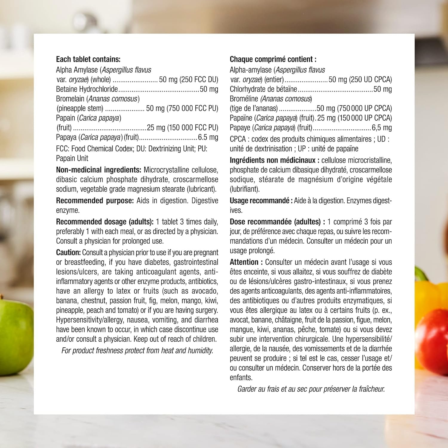 Webber Naturals Digestive Enzymes Tablets for Protein & Carbohydrate Digestion - 90 Count