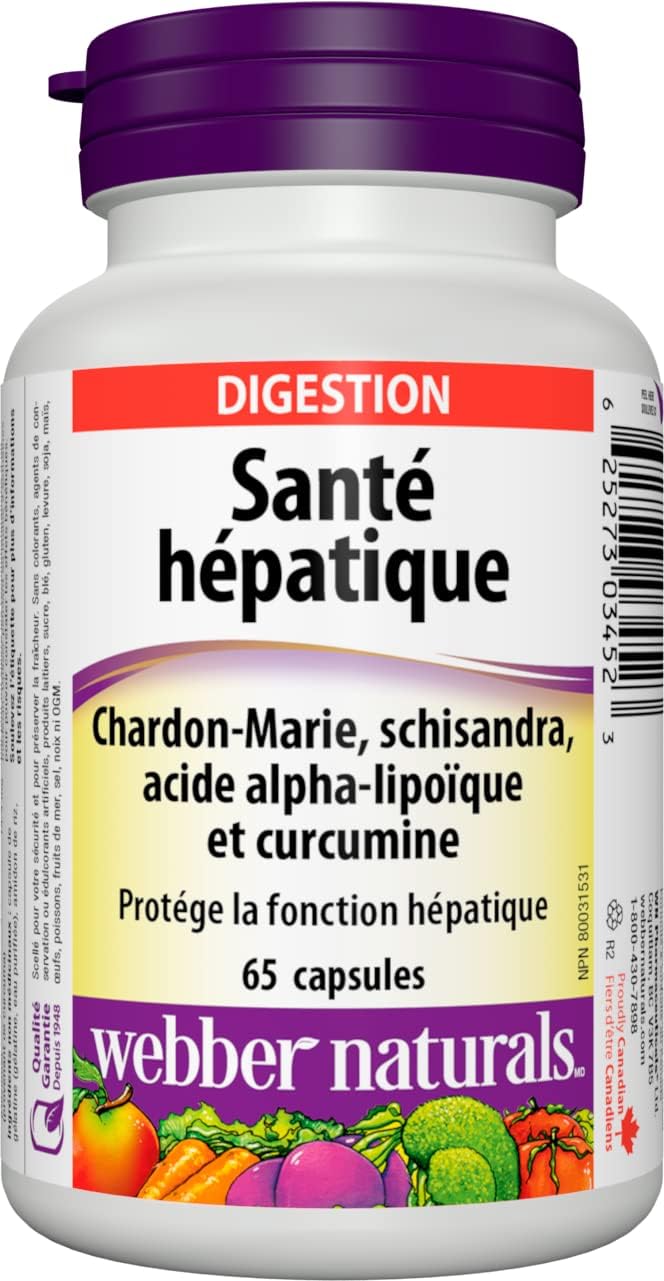 Webber Naturals Liver Health Support Supplement with Milk Thistle - 65 Capsules