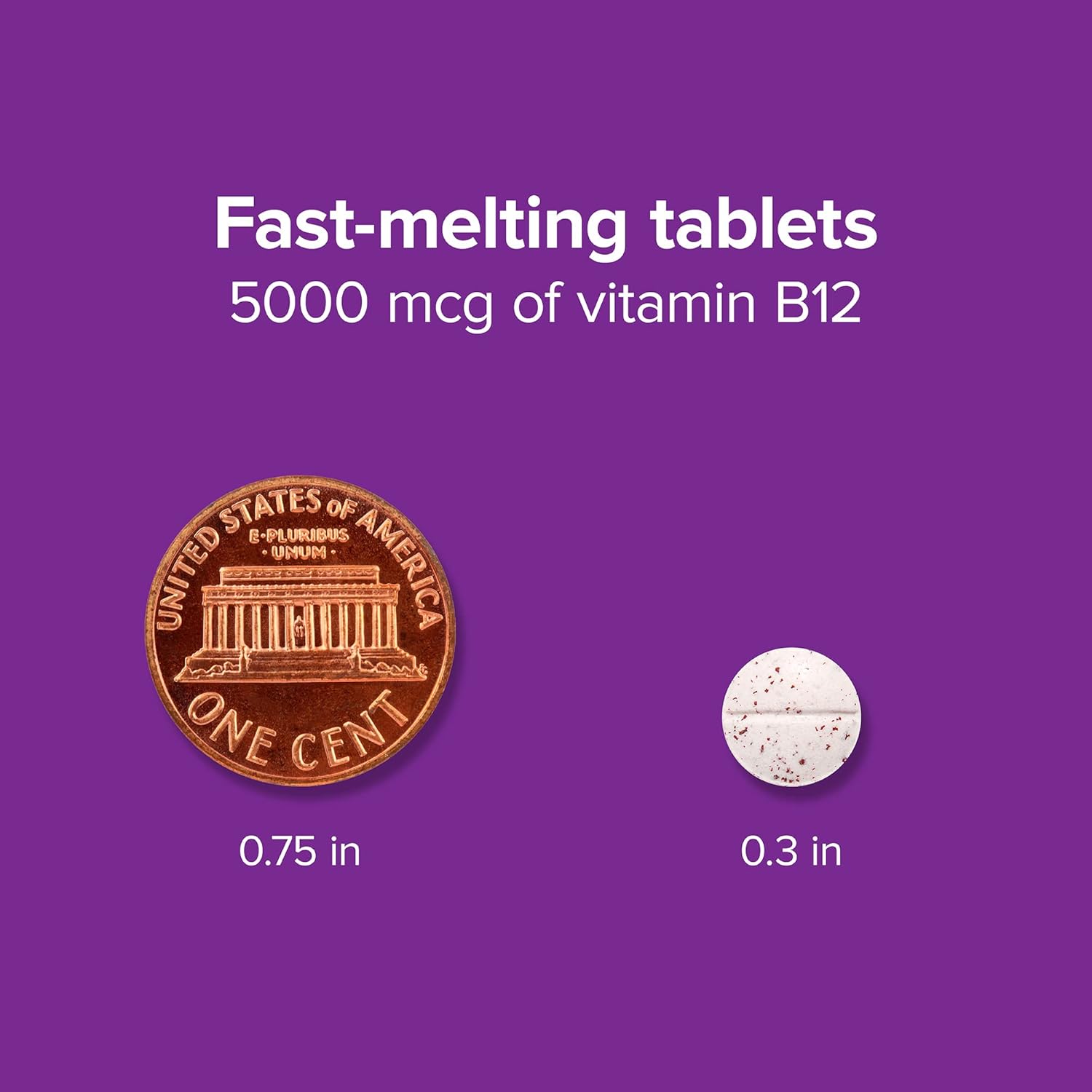 Webber Naturals Vitamin B12 5000 mcg Fast-Melting Tablets for Energy & Metabolism, 60 ct Vegan Gluten-Free