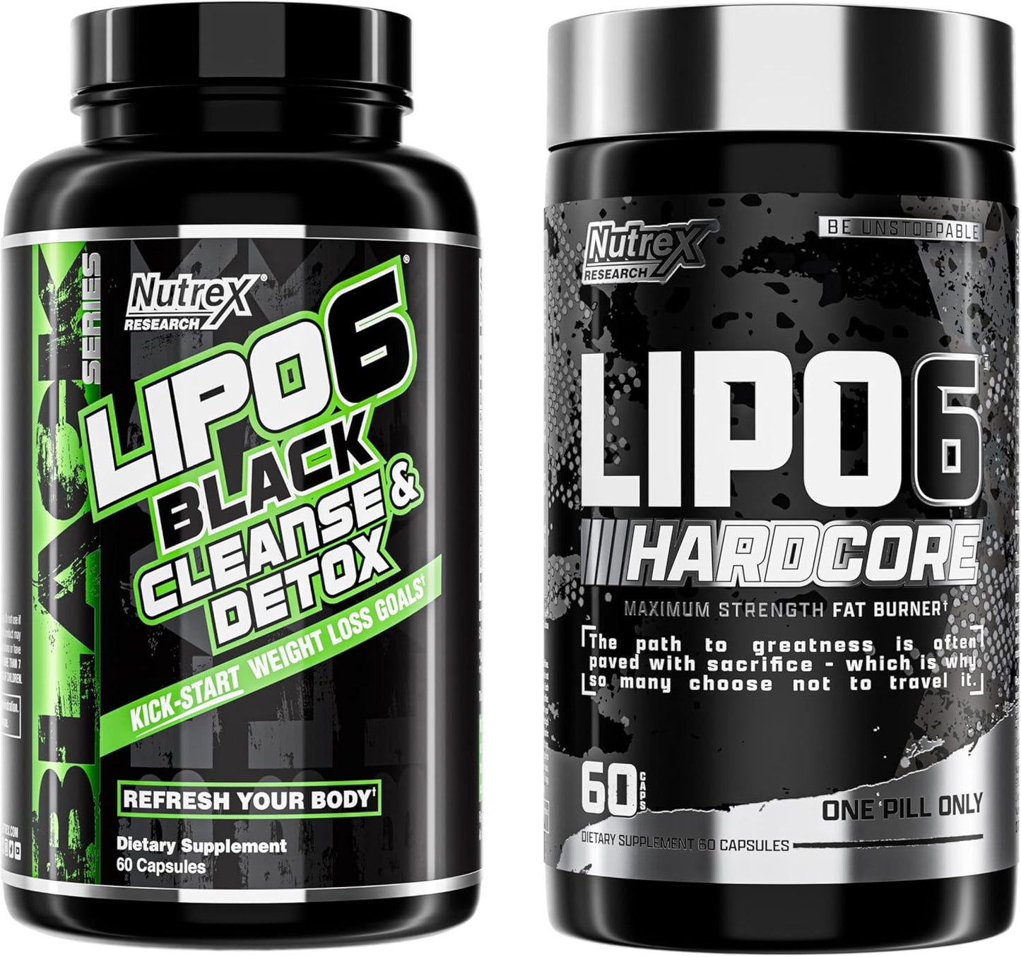 Weight Loss Bundle: Nutrex Research Lipo-6 Cleanse & Detox + Hardcore Supplement for Metabolism Support