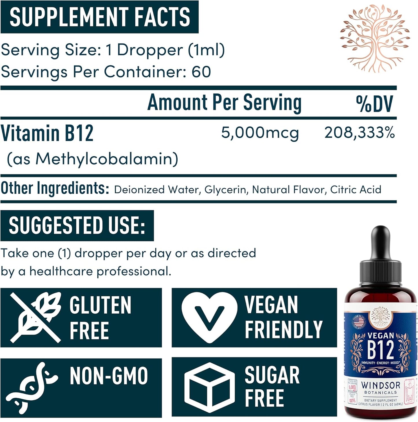 Weight Loss Bundle: Windsor Botanicals Appetite Suppressant & Vegan B12 Liquid