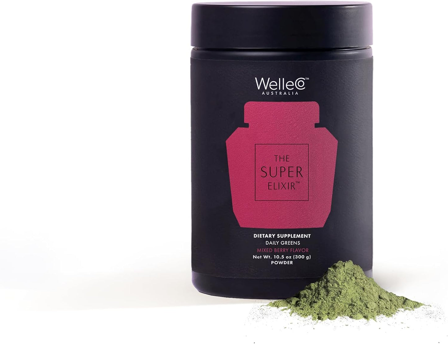 WelleCo Mixed Berry Super Elixir Daily Greens Powder: Probiotic Vegan Drink for Gut Health, Energy, Immunity, Skin, Hair, Nails