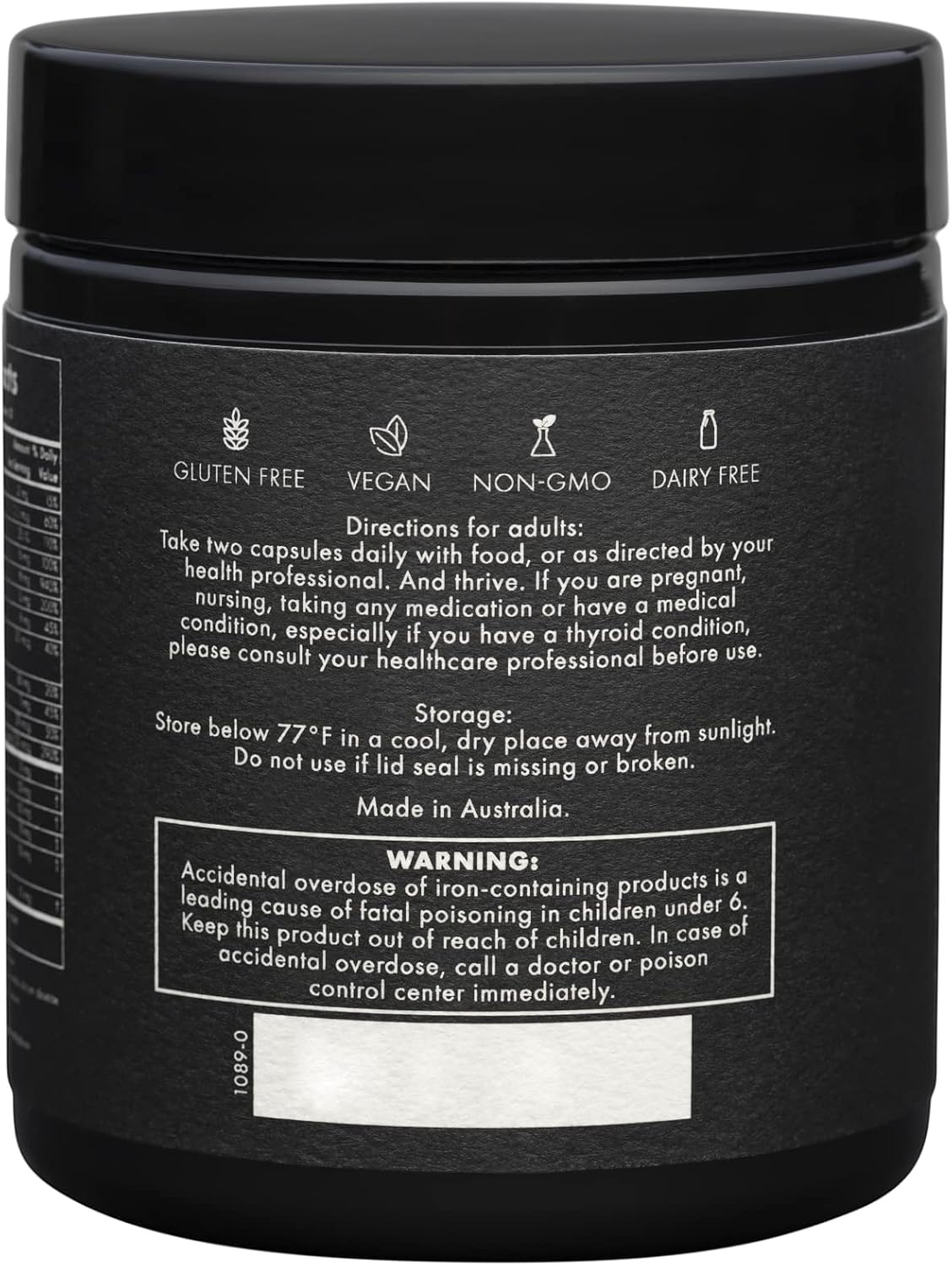 WelleCo PMS Elixir Supplement for Women with Magnesium, Ashwagandha, Iron, Iodine, Broccoli Sprouts, Vitex, Chromium, B Vitamins - 60 Capsules, Vegan & Gluten Free