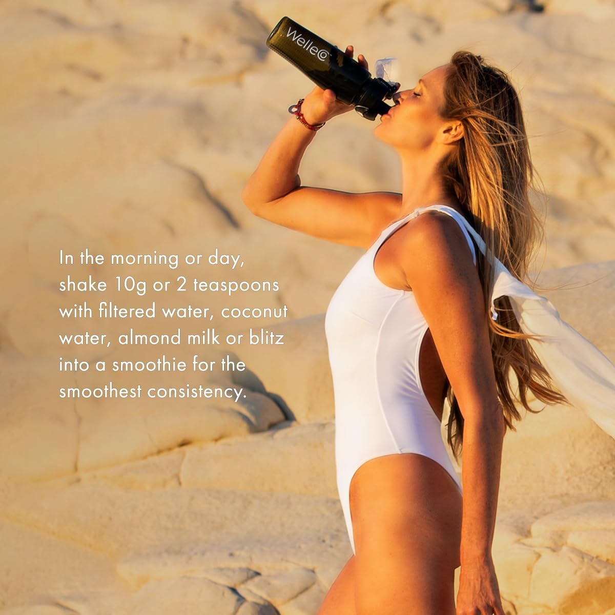 WelleCo Super Elixir Daily Greens Powder - Probiotic Drink Mix for Gut Health, Energy, Immunity, Skin, Hair & Nails - Gluten-Free, Vegan (300g)