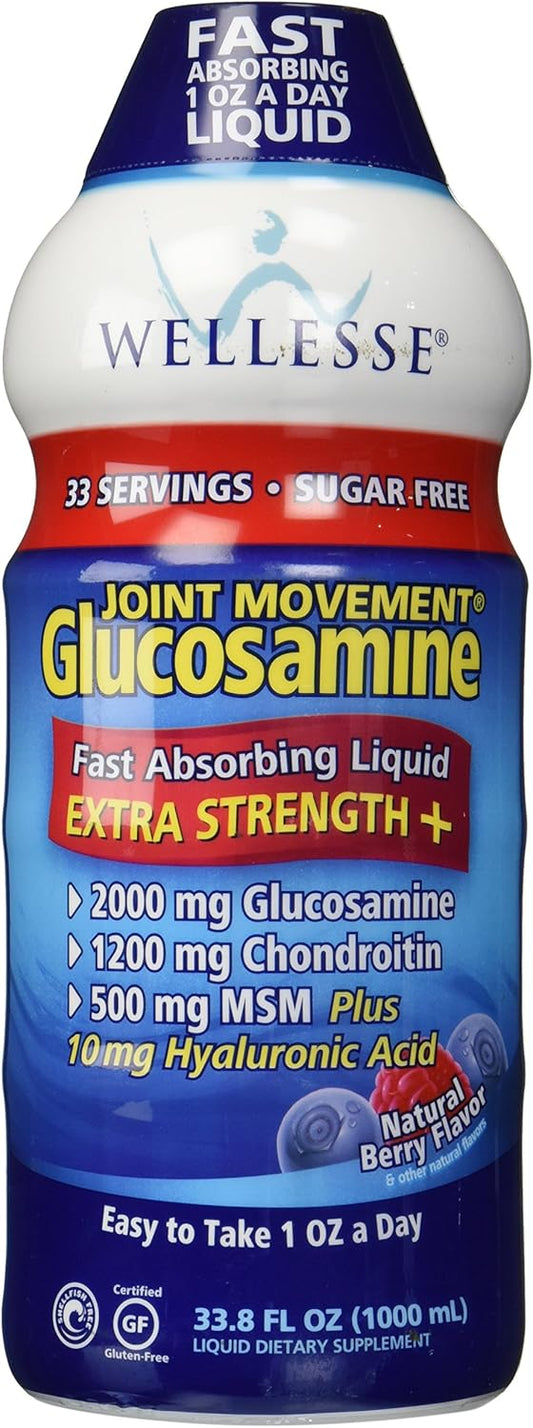 Wellesse Joint Movement Glucosamine Chondroitin MSM Liquid Supplement 33.8 fl oz