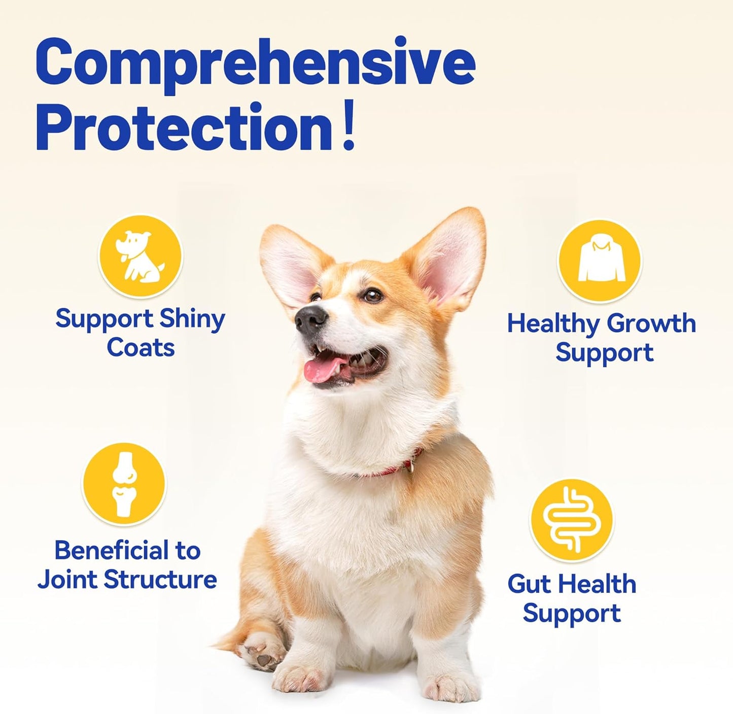 Wellix Dog Multivitamin Chewable Treats for Skin, Coat, Mobility, Hip & Joint Support - 120 Chews for Immune System & Health